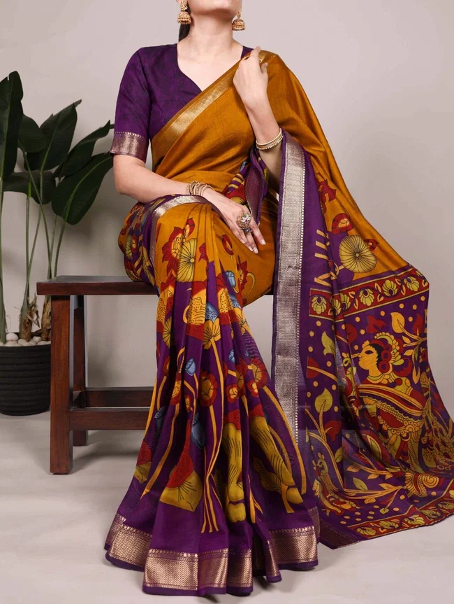 Lekha YNF 7036 Polyester Viscose Chanderi Saree Collection