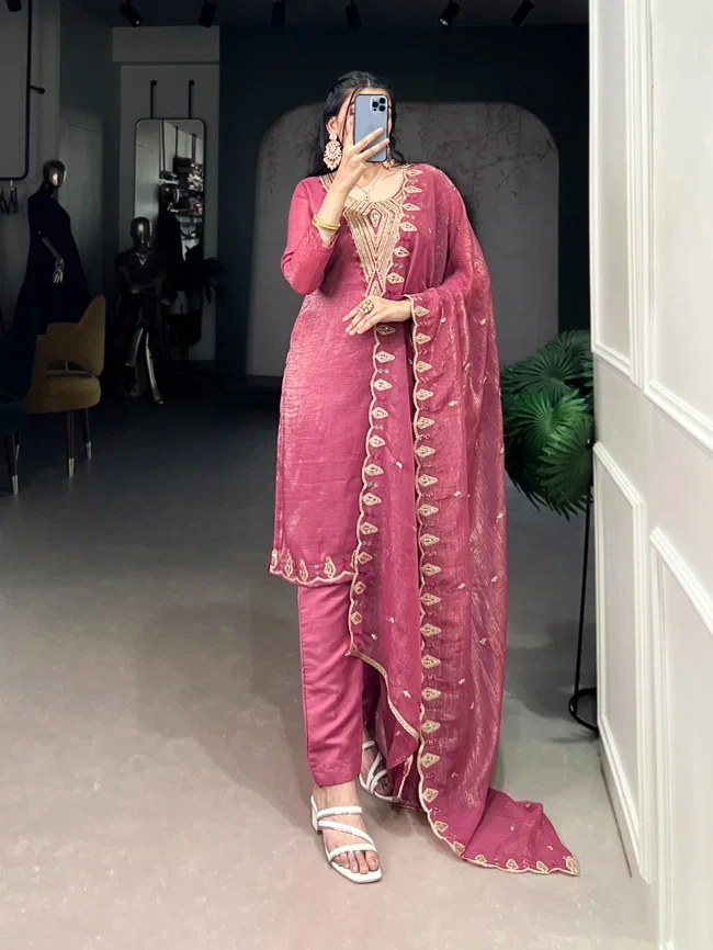Lekha YNF 3032 Silver Glory Sequins Work Readymade Collection