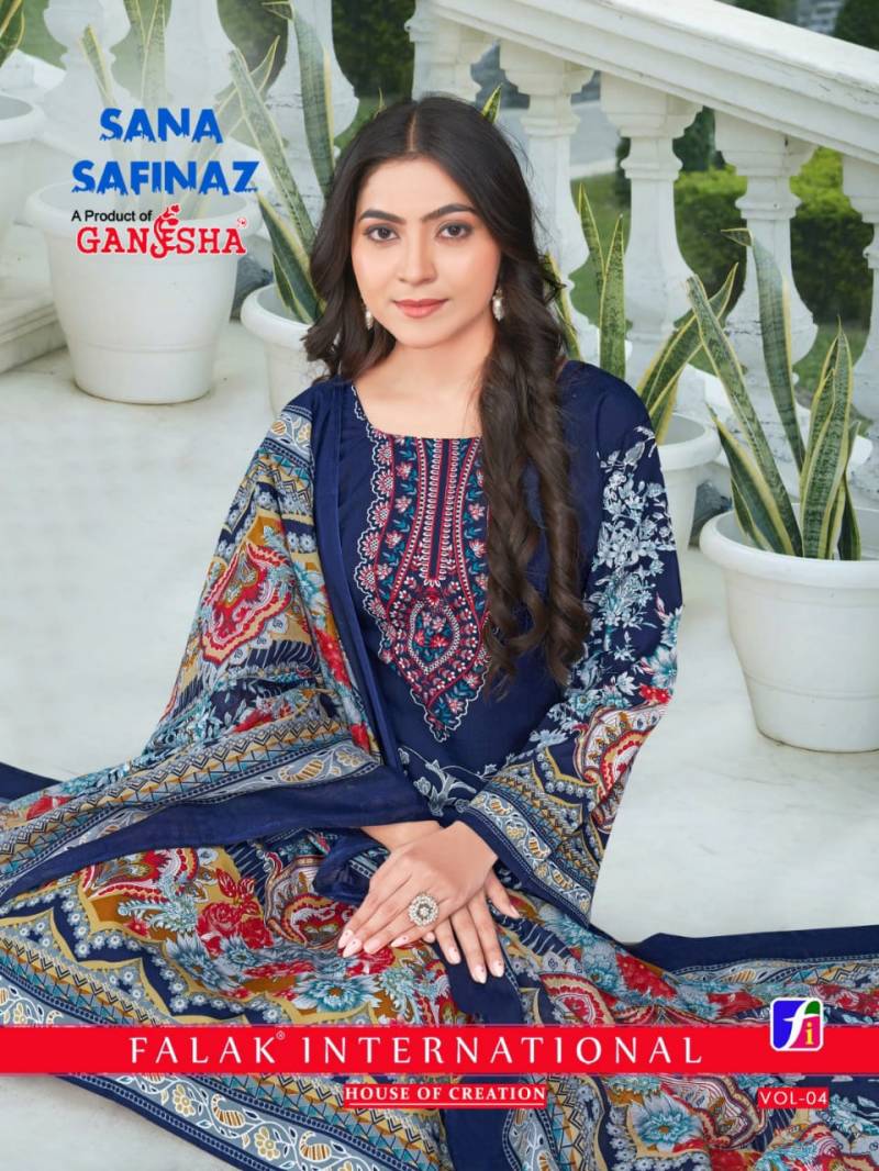Ganesha Sana Safinaz Vol 04 Cotton Digital Dress Material Collection