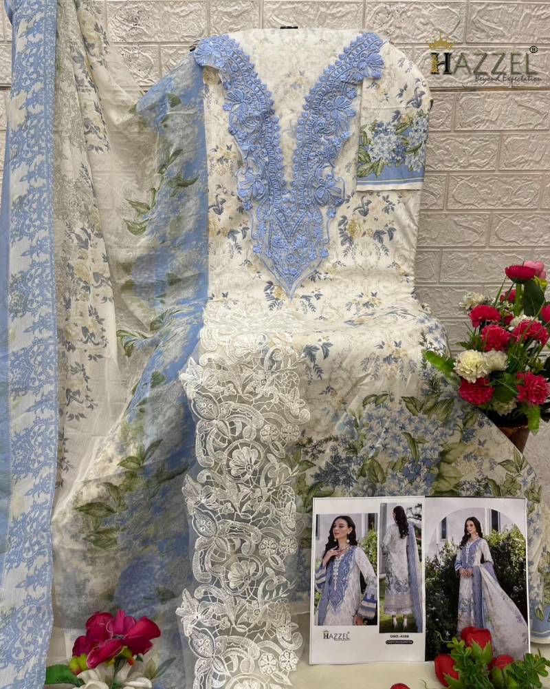 Hazzel 0309 Chiffon Dupatta Embroidered Pakistani Salwar Kameez