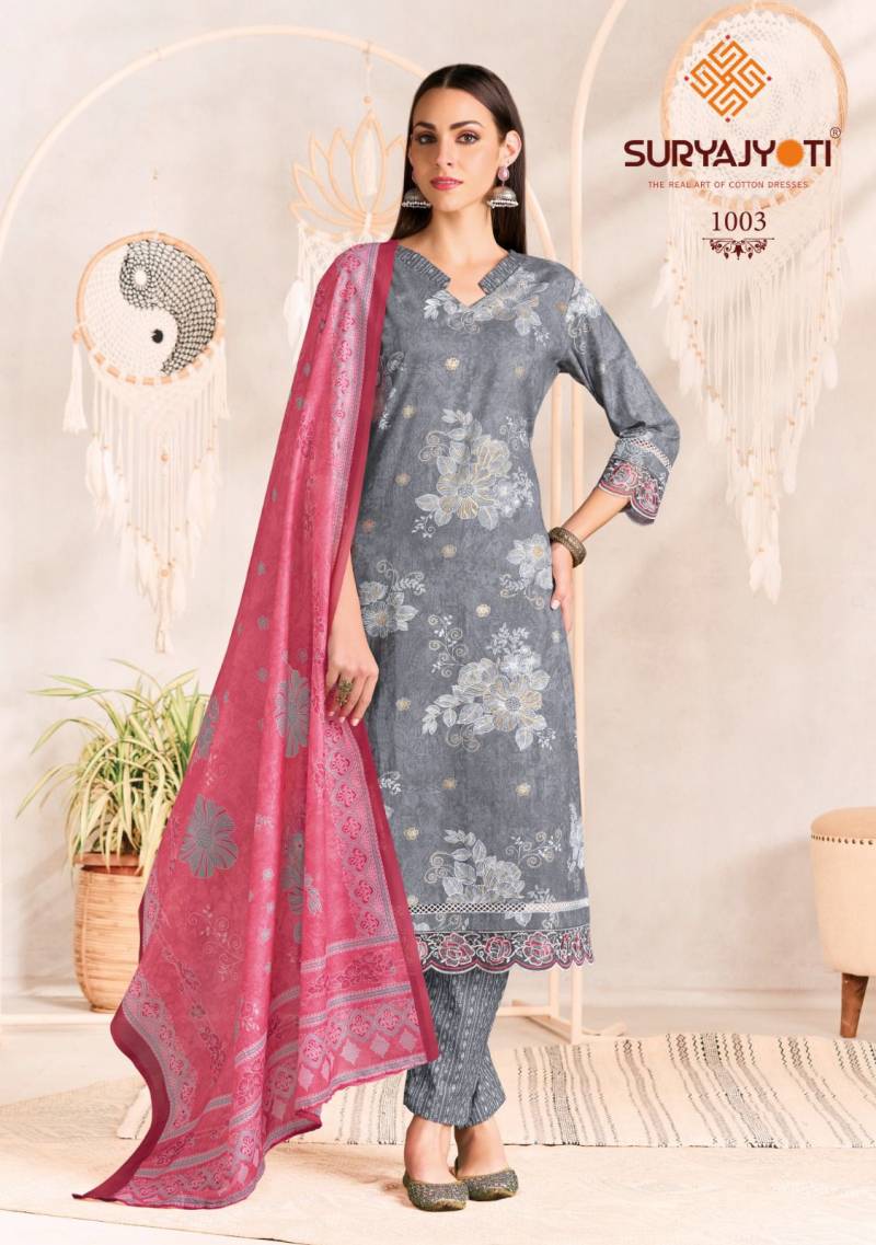 Suryajyoti Blossom Vol 1 Ready Made Cotton Foil Printed Collection
