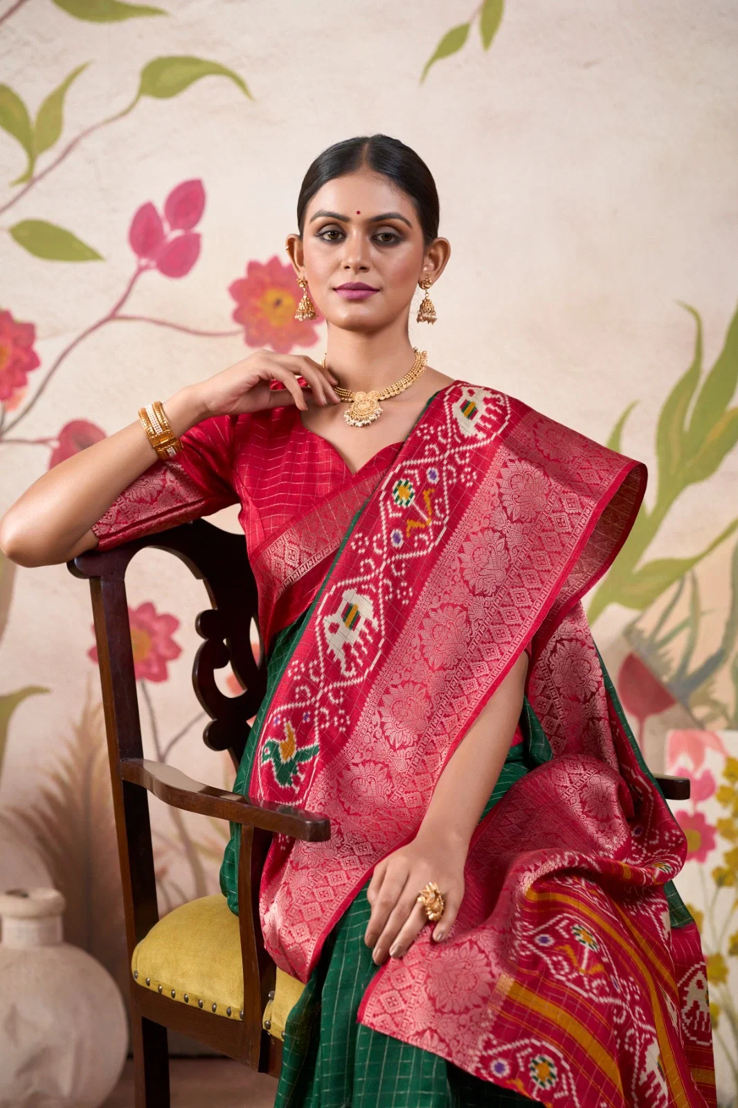 Lekha YNF 7029 Designer Tussar Chex Patola Saree Collection