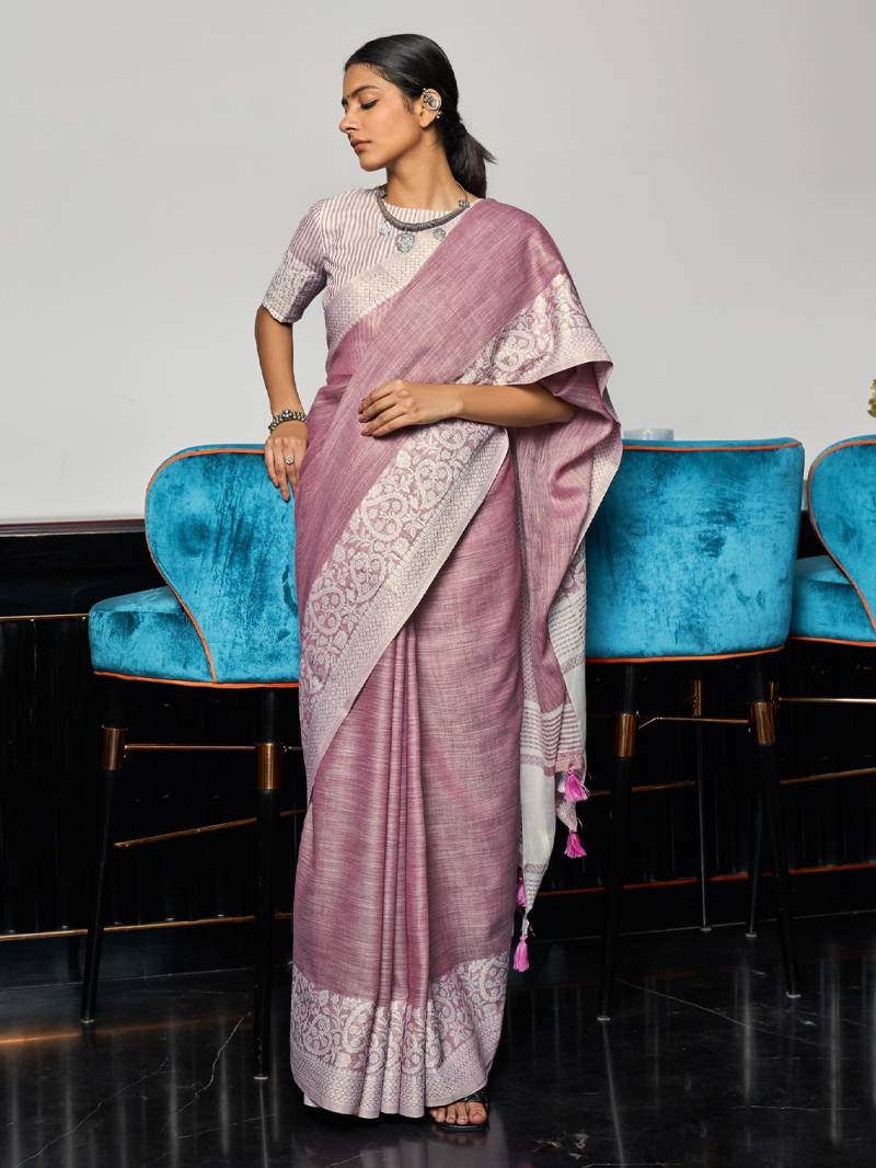 Astita Linen Looms Linen With Latkan Saree Collection