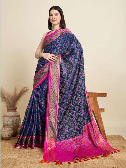 Maahi 182 Party Wear Weaving Worked Patola Silk Saree with Un Stitched Blouse