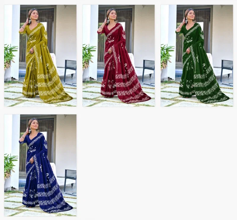 Df Brinda Party Wear Stylish Cotton Printed Saree Collection