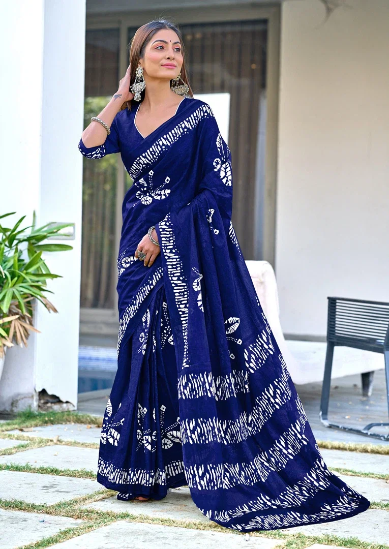 Df Brinda Party Wear Stylish Cotton Printed Saree Collection