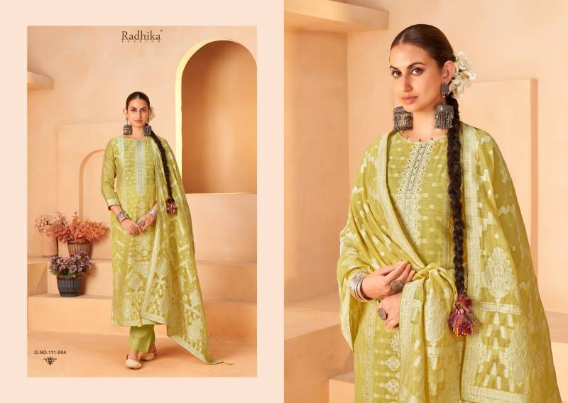 Radhika Azara Banarasi Adha Vol 5 Cotton Jacquard Dress Material