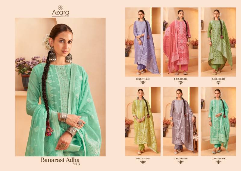 Radhika Azara Banarasi Adha Vol 5 Cotton Jacquard Dress Material