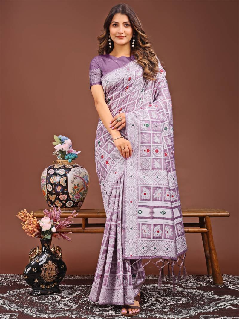 Astita Bandhej Festive Wear Linen Cotton Fancy Saree Collection