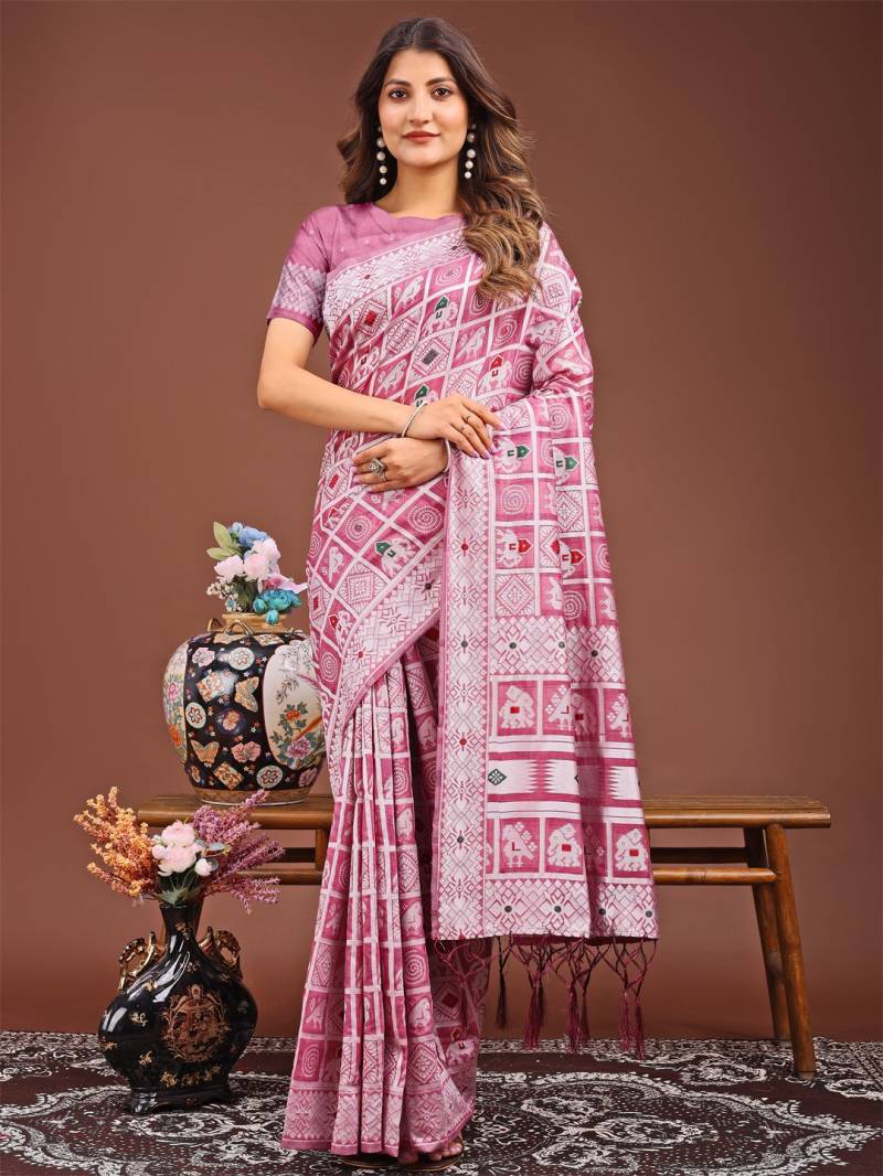 Astita Bandhej Festive Wear Linen Cotton Fancy Saree Collection