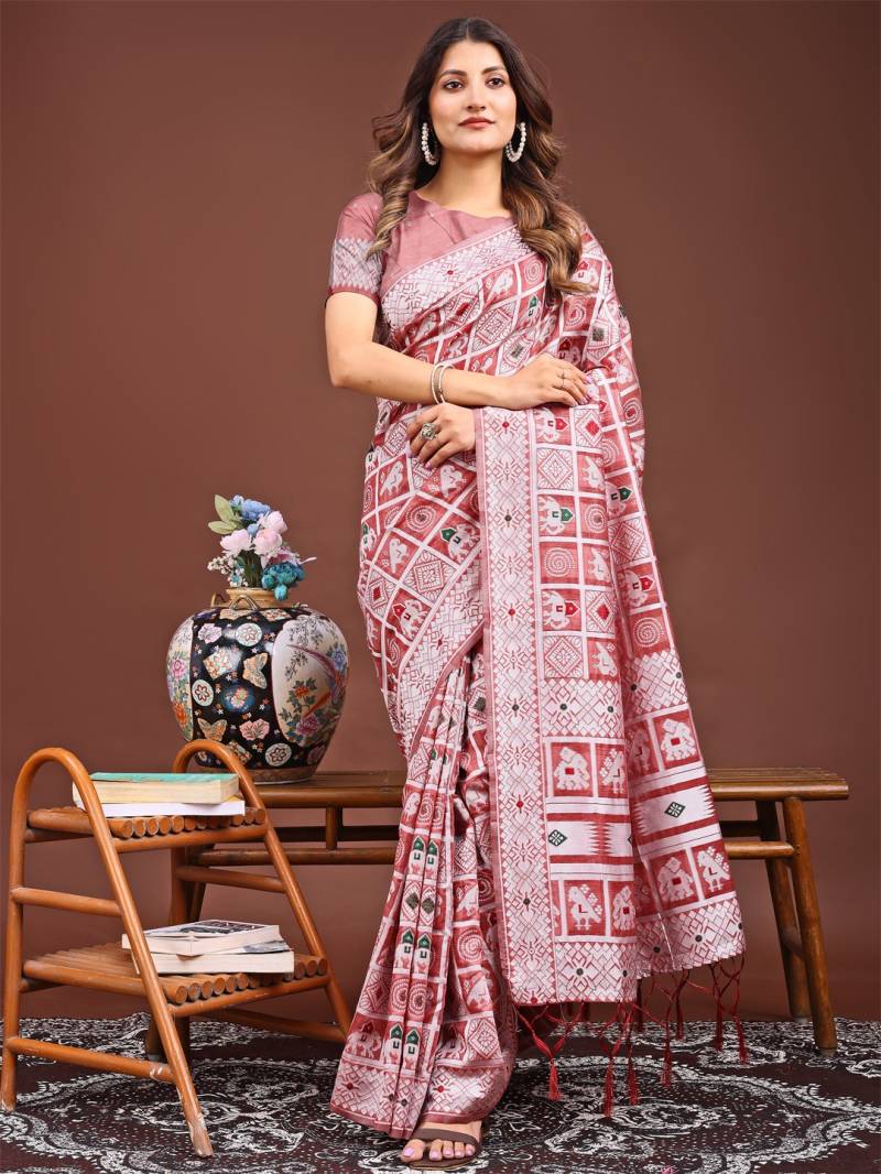 Astita Bandhej Festive Wear Linen Cotton Fancy Saree Collection