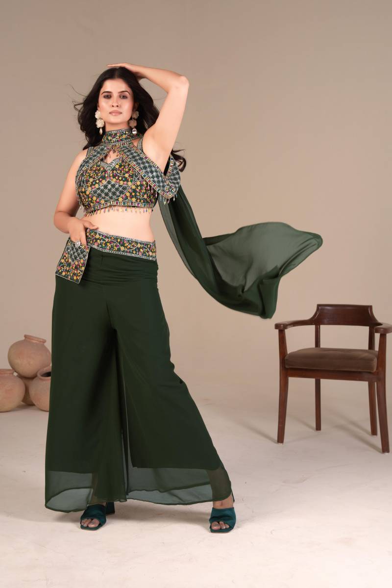 Vt 6025 T Stylish Goegette Embroidered Indo Western Collection