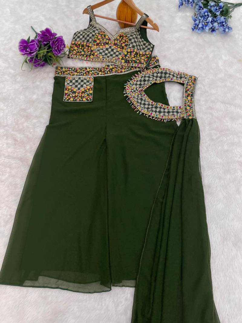 Vt 6025 T Stylish Goegette Embroidered Indo Western Collection