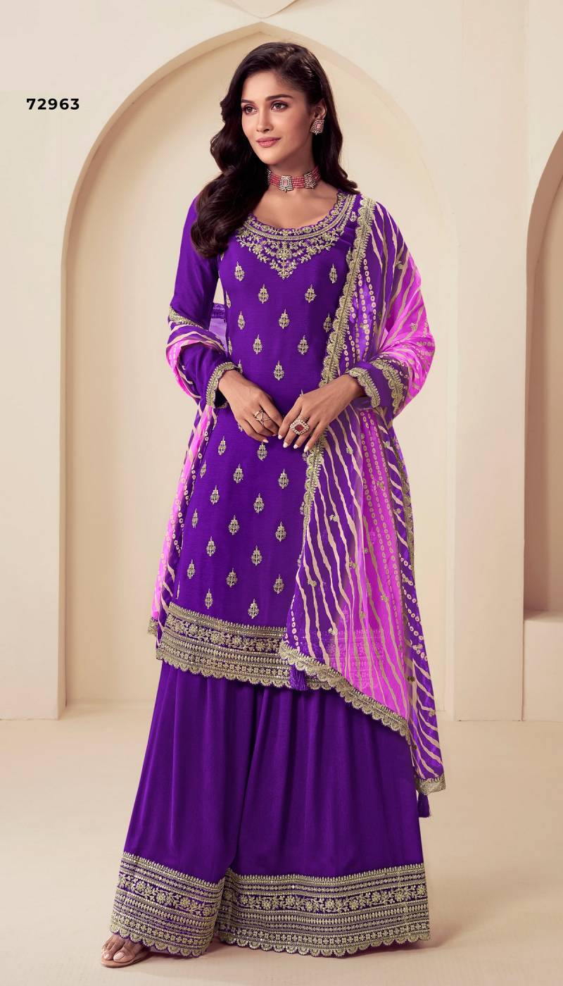 Rang Plus 72961 To 72965 Chinon Embroidered Salwar Suits Collection