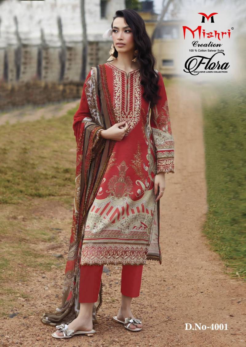 Mishri Flora 4 Lawn Cotton Printed Dress Material Collection