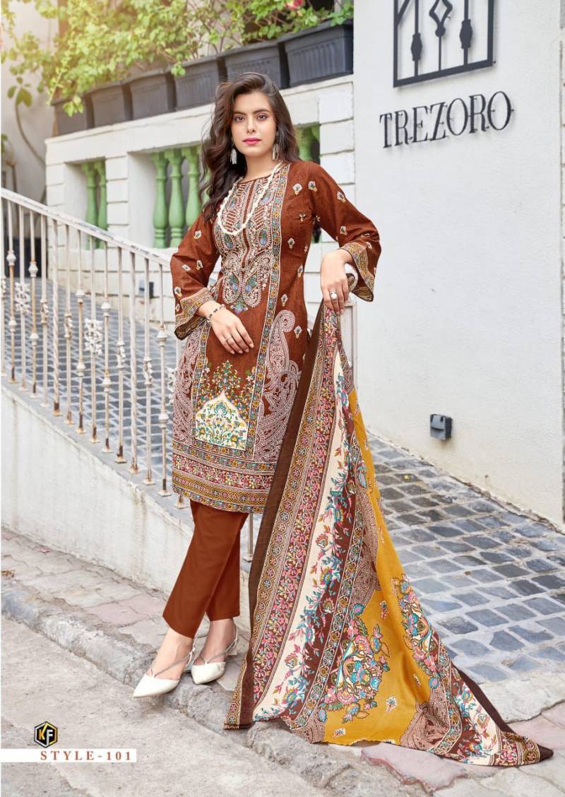 Keval Jazmin Embroidered Self Work Dress Material Collection