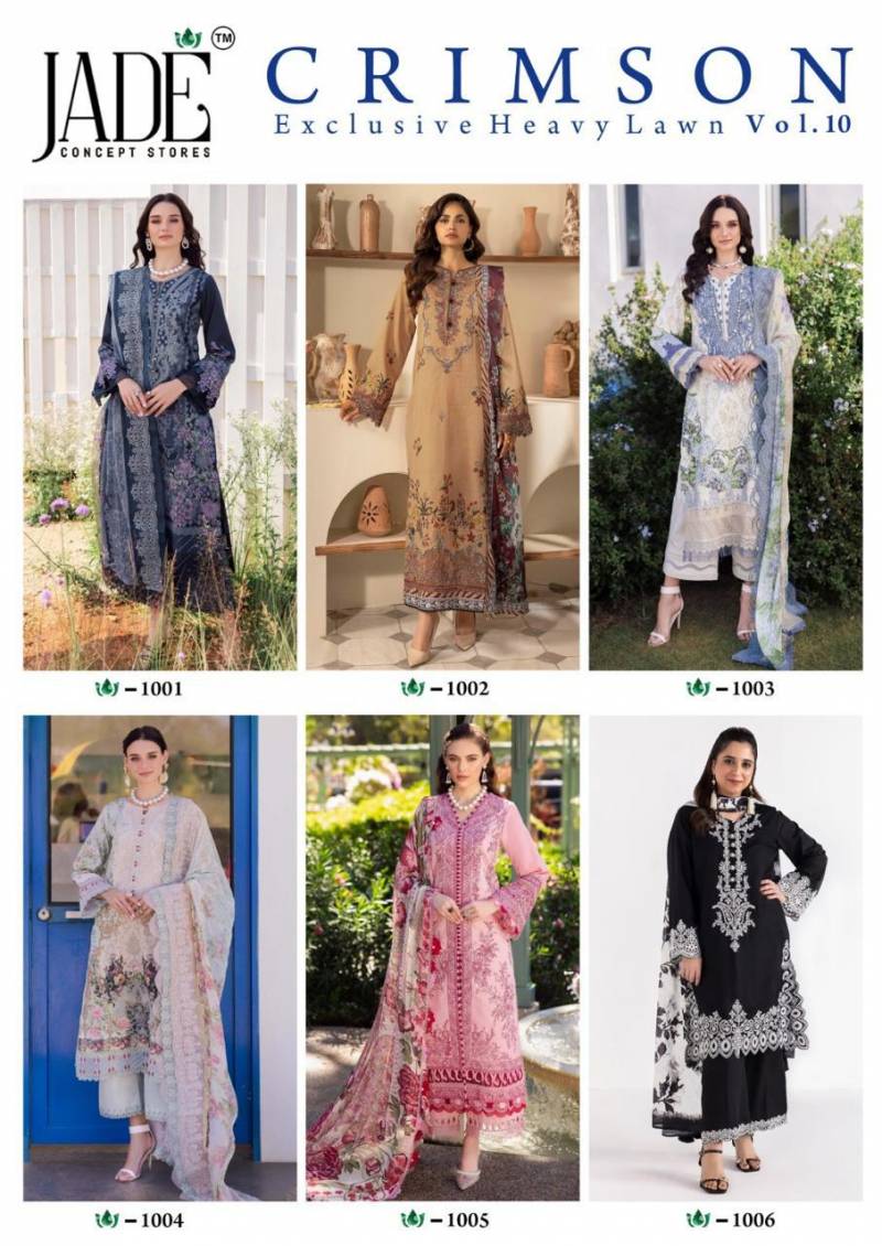 Jade Crimson Exclusive Lawn Vol 10 Dress Material Collection