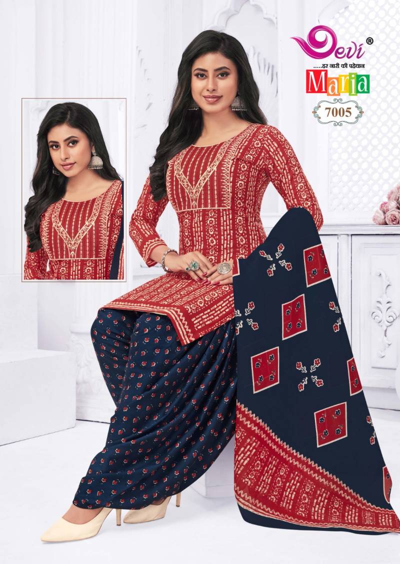 Devi Maria Vol 7 Cotton Printed Kurti Bottom With Dupatta Collection