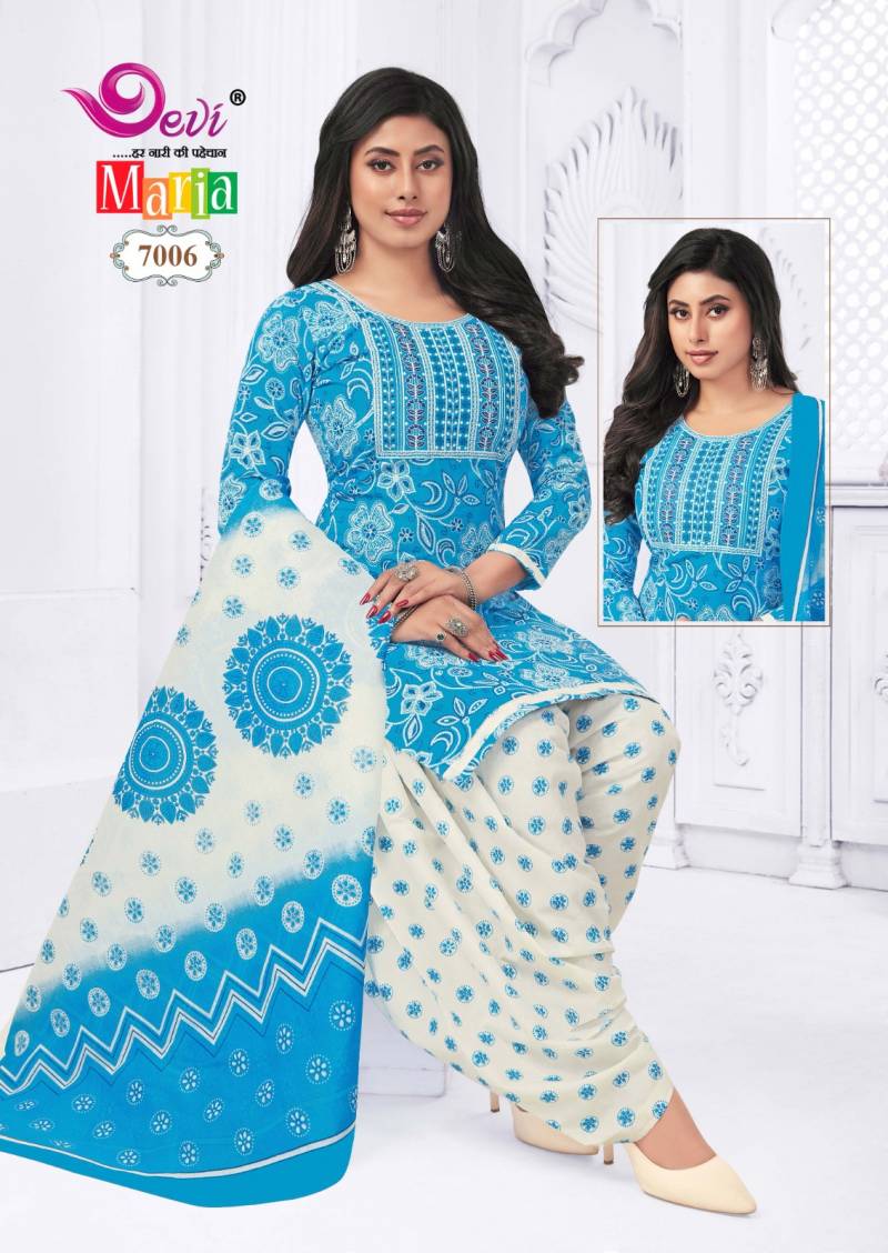 Devi Maria Vol 7 Cotton Printed Kurti Bottom With Dupatta Collection