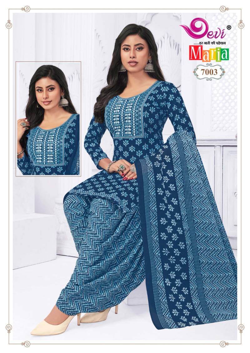 Devi Maria Vol 7 Cotton Printed Kurti Bottom With Dupatta Collection