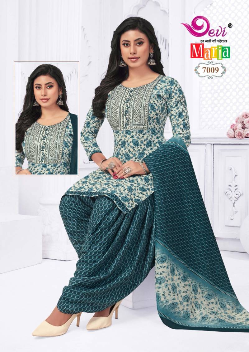 Devi Maria Vol 7 Cotton Printed Kurti Bottom With Dupatta Collection