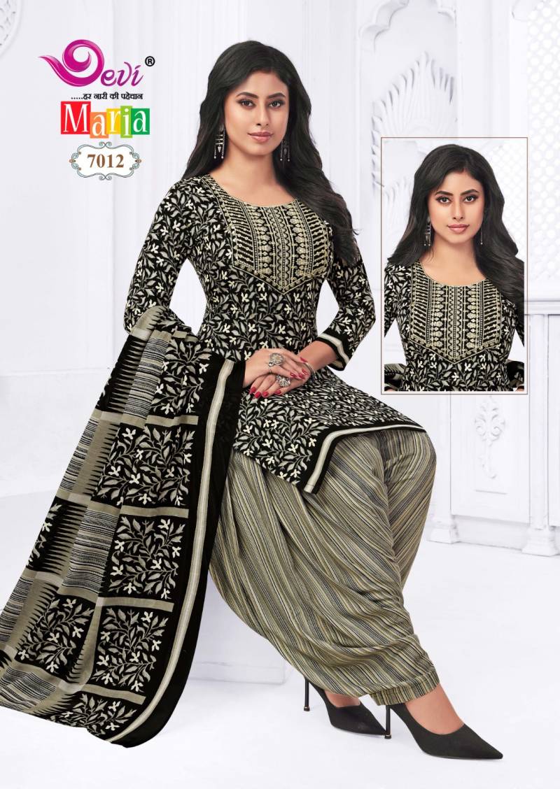 Devi Maria Vol 7 Cotton Printed Kurti Bottom With Dupatta Collection