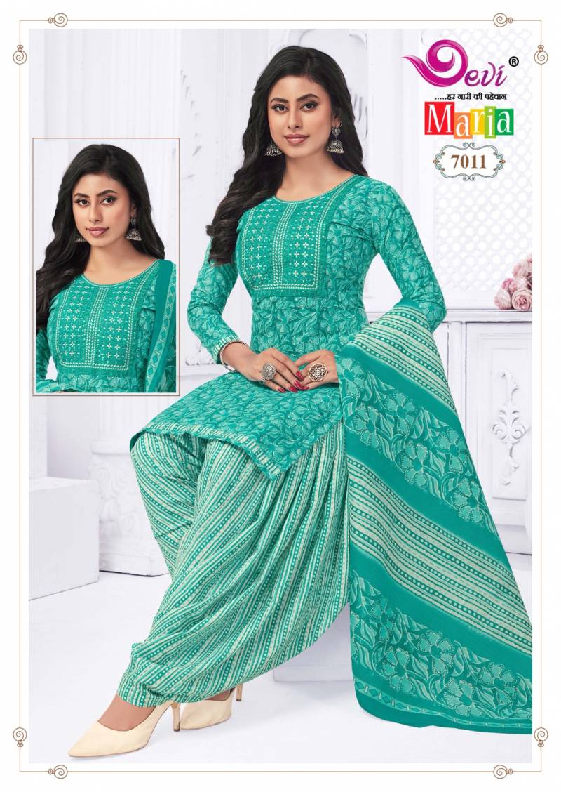 Devi Maria Vol 7 Cotton Printed Kurti Bottom With Dupatta Collection
