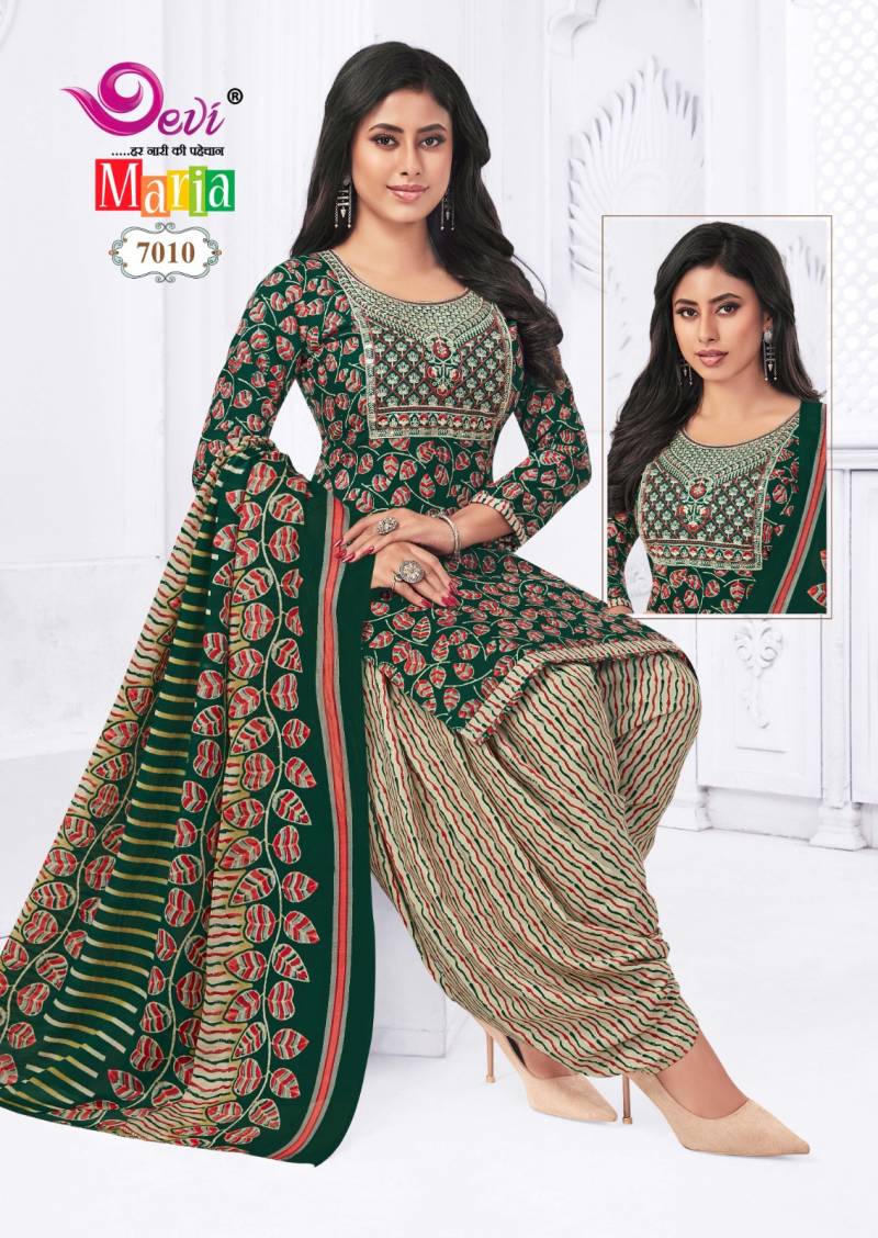 Devi Maria Vol 7 Cotton Printed Kurti Bottom With Dupatta Collection