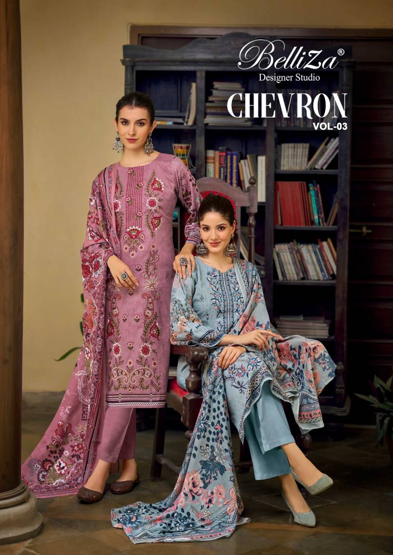 Belliza Chevron Vol 3 Cotton Digital Printed Dress Material Collection