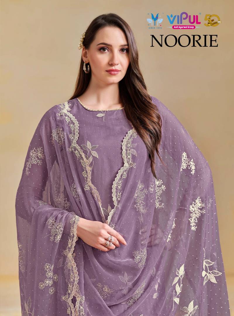 Vipul Noorie Soft Organza Chiffon Embroidered Designer Salwar Suits