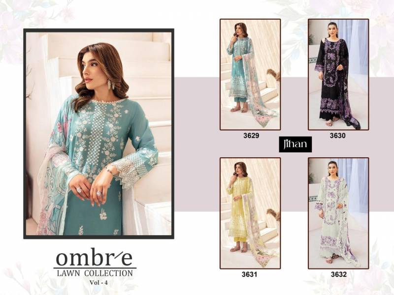 Jihan Ombre Lawn Vol 4 Chiffon Dupatta Pakistani Salwar Suits