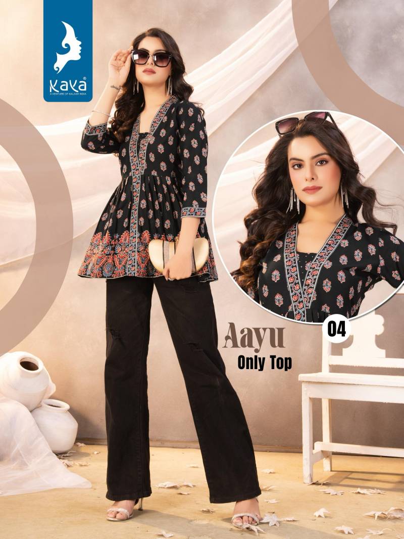 Kaya Aayu Cotton Printed Fancy Top Collection