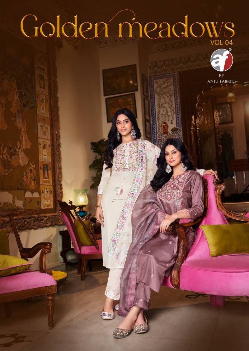 Af Golden Meadows Vol 4 Muslin Kurti Bottom With Dupatta Collection