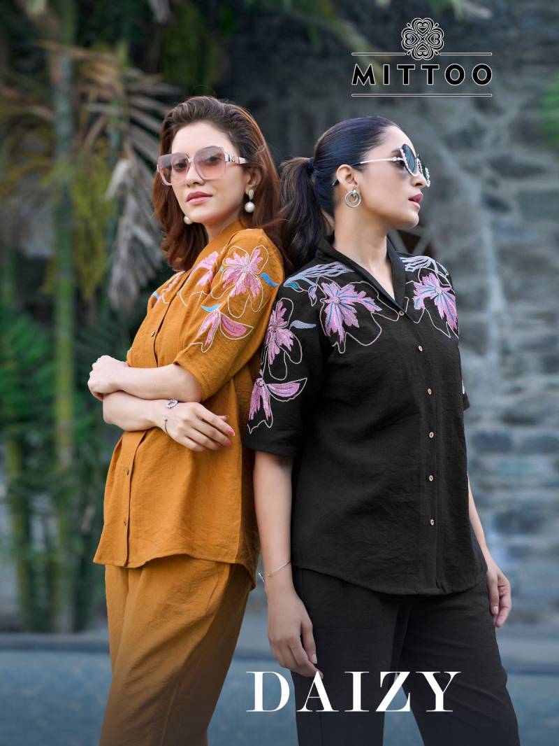 Mittoo Daizy Viscose Crepe Fancy Co Ord Set Collection