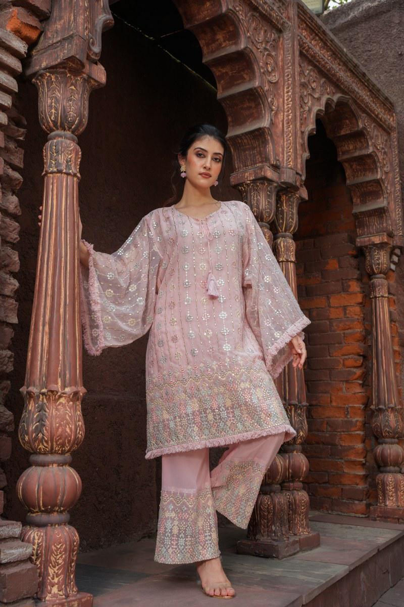 Tanyaa P 354 Georgette Silk With Work Co Ord Set Collection