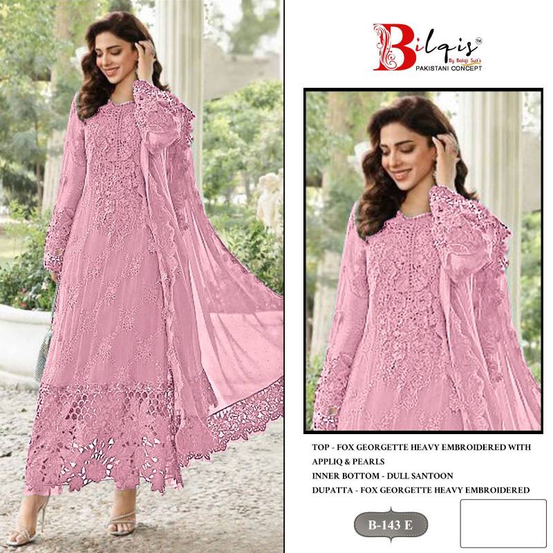 Bilqis B 143 E To H Georgette Pakistani Salwar Kameez Collection