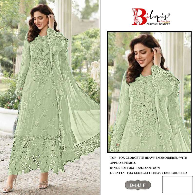 Bilqis B 143 E To H Georgette Pakistani Salwar Kameez Collection