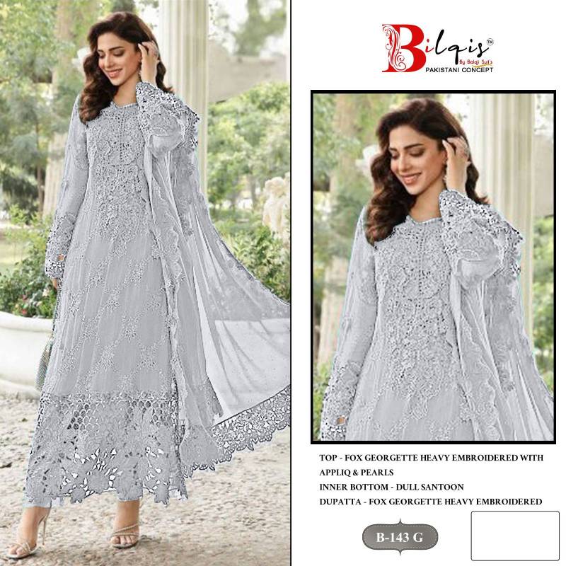 Bilqis B 143 E To H Georgette Pakistani Salwar Kameez Collection