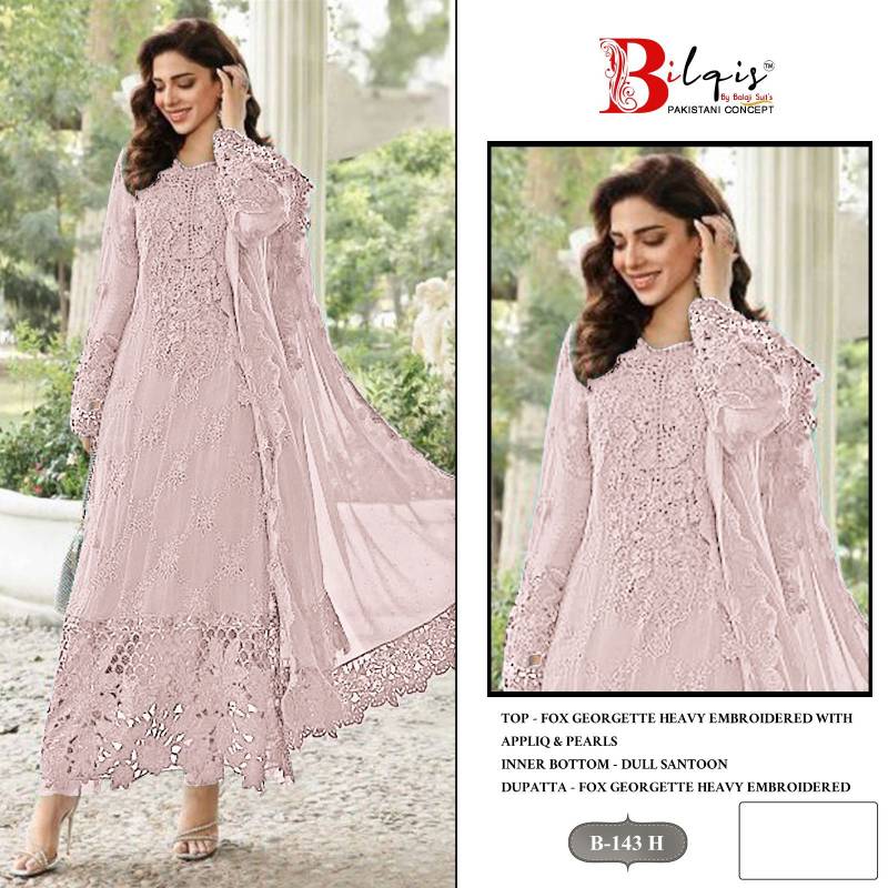 Bilqis B 143 E To H Georgette Pakistani Salwar Kameez Collection