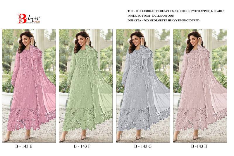 Bilqis B 143 E To H Georgette Pakistani Salwar Kameez Collection