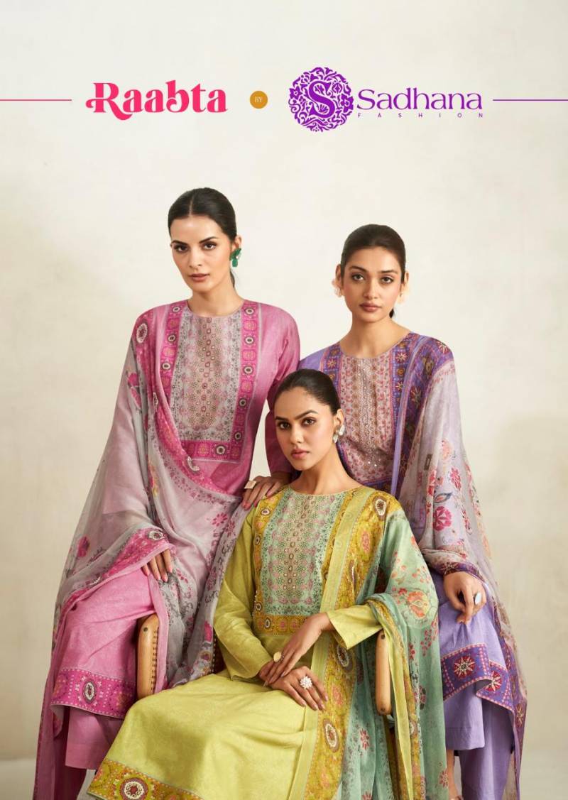 Sadhana Raabta Lawn Cotton Digital Printed Dress Material Collection