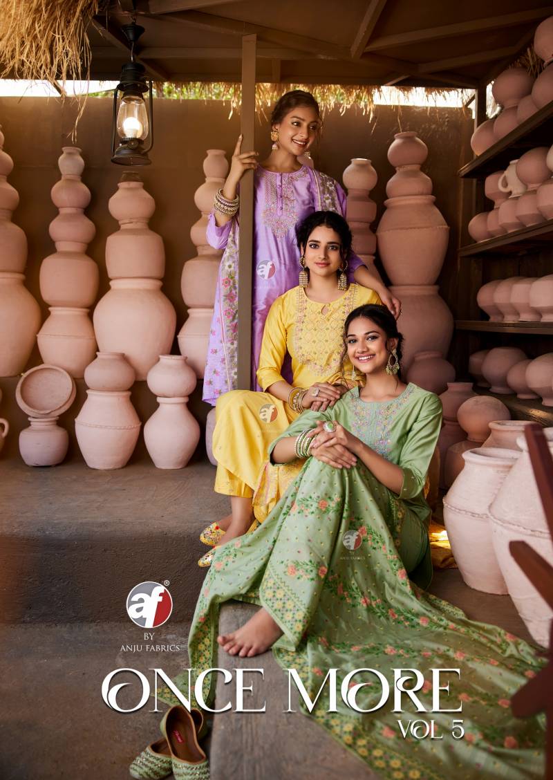 Af Once More Vol 5 Designer Kurti Bottom With Dupatta Collection