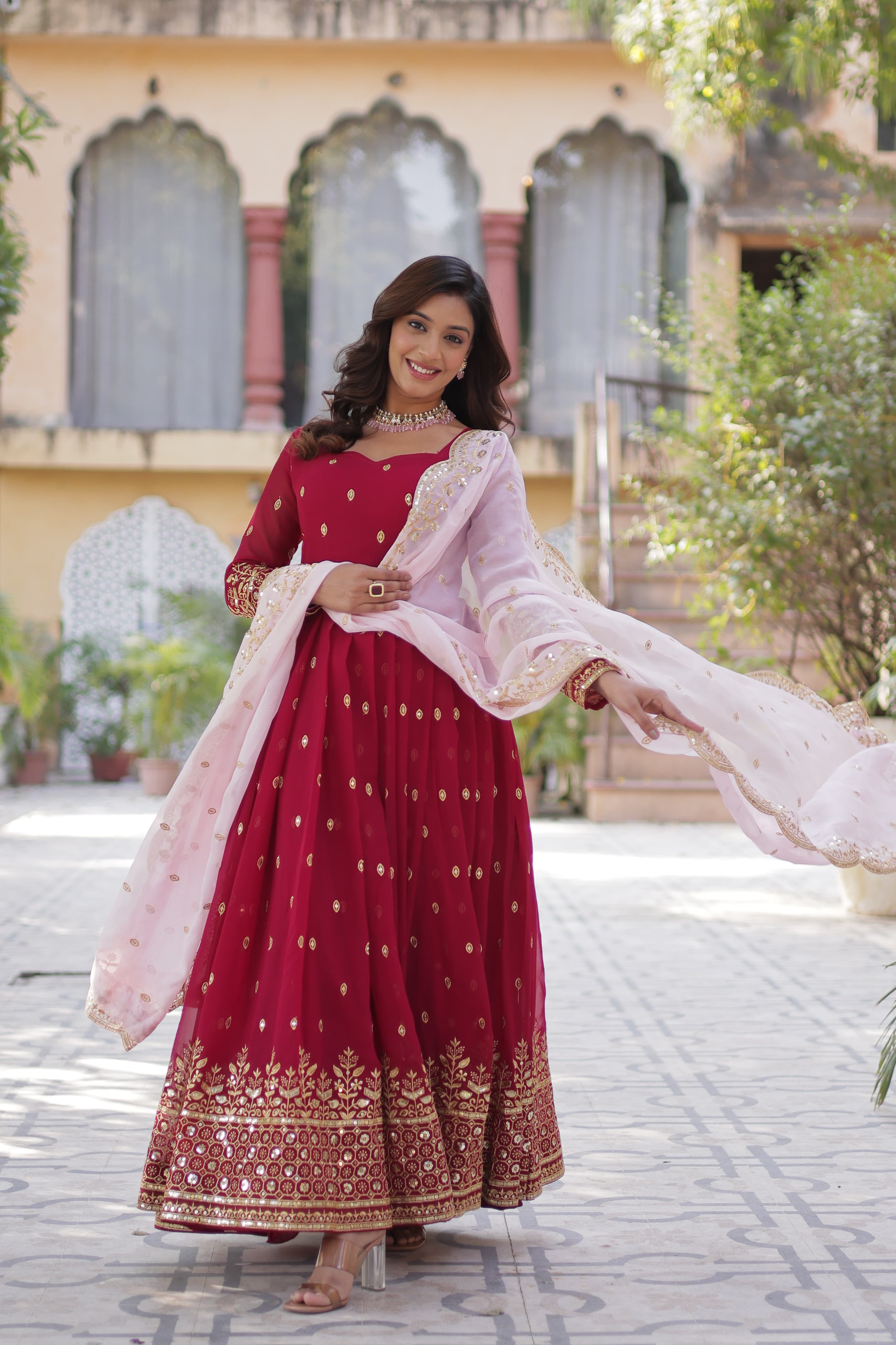 Lekha KA 1138 Faux Blooming with Embroidery Zari Sequins Gown Collection