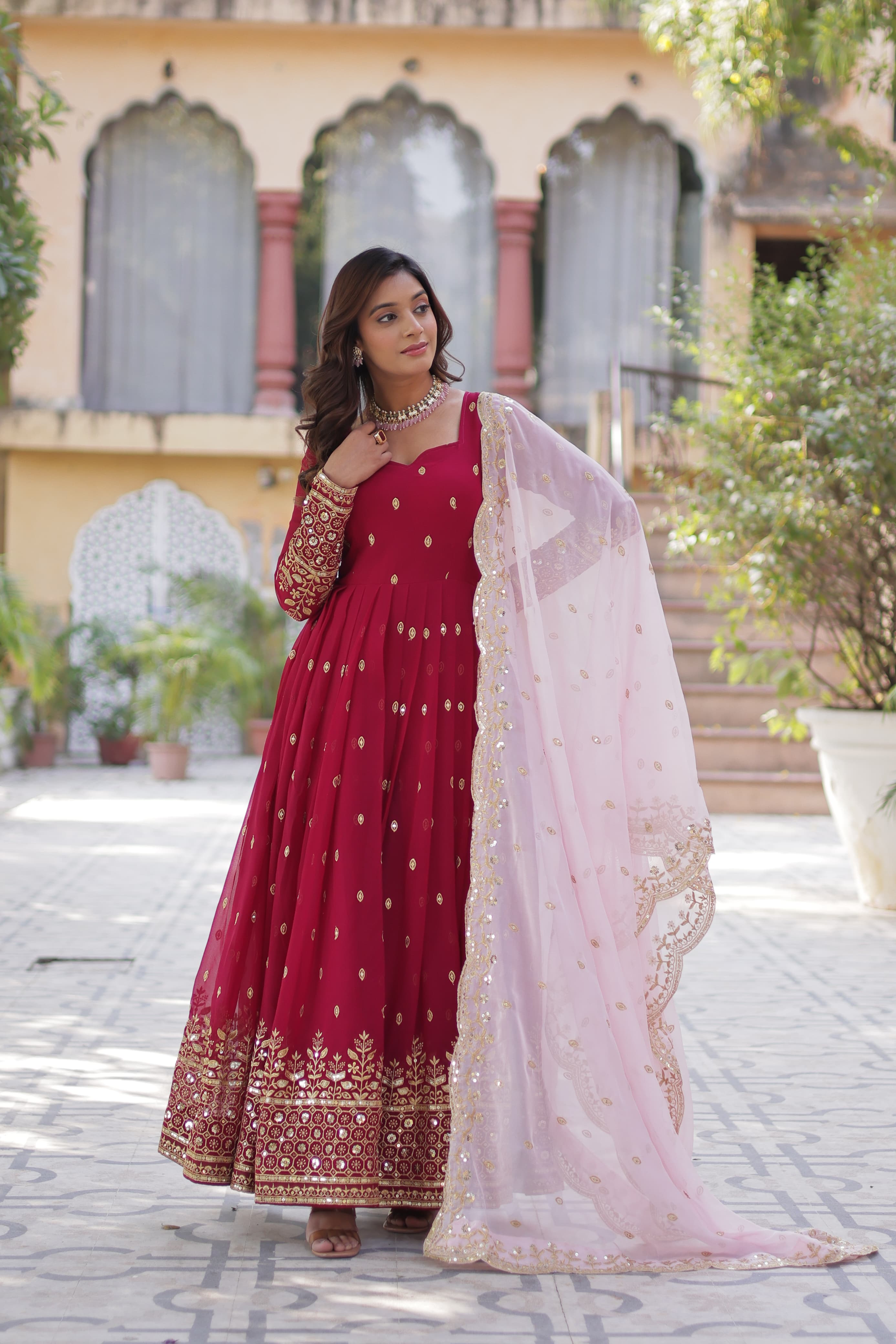 Lekha KA 1138 Faux Blooming with Embroidery Zari Sequins Gown Collection
