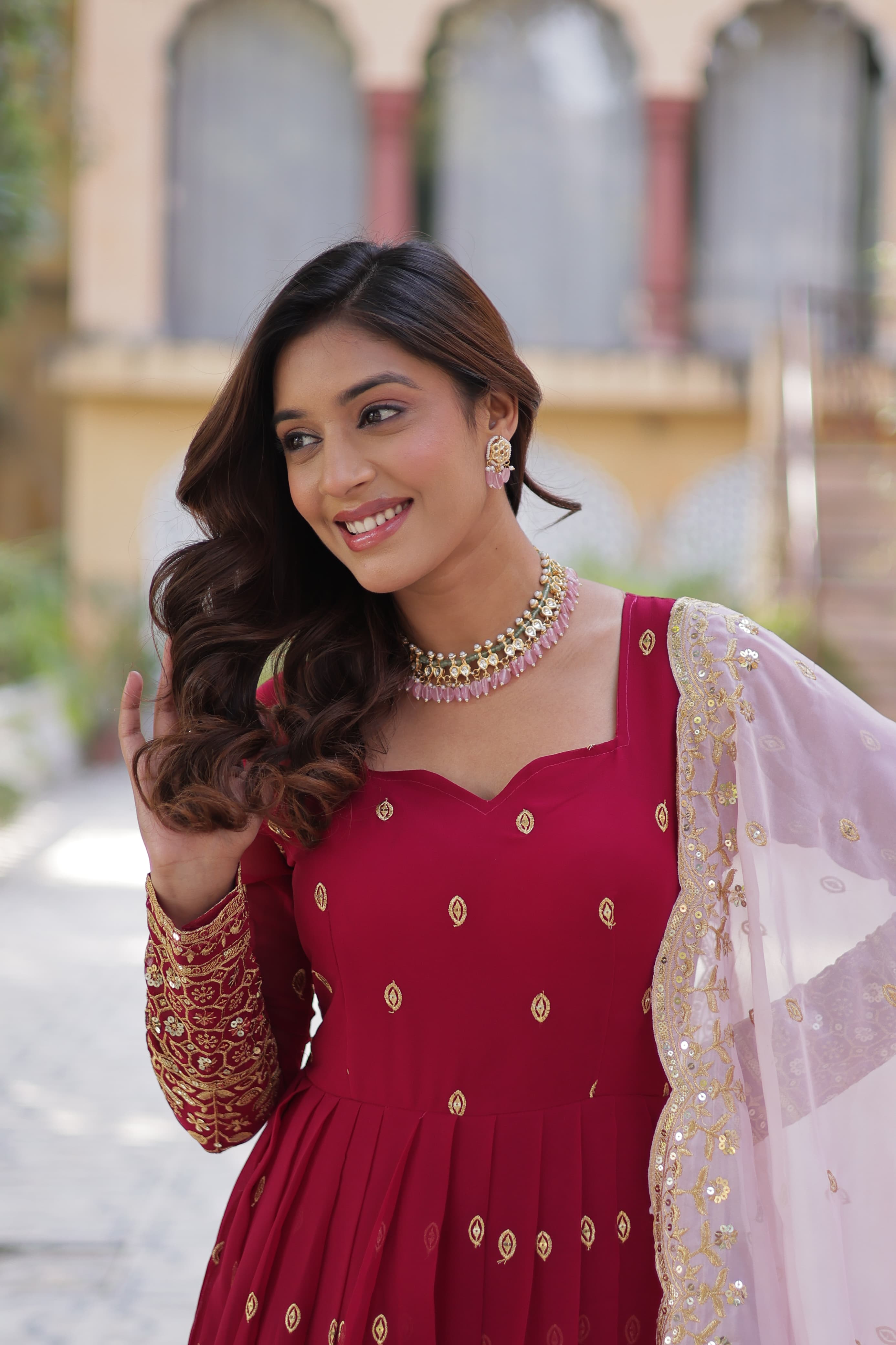 Lekha KA 1138 Faux Blooming with Embroidery Zari Sequins Gown Collection