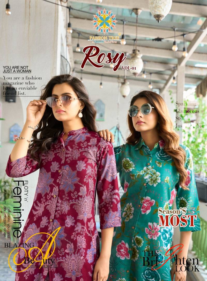 Rosy Vol 1 By Passion Tree Rayon With Discharge Printed Co Ord Set