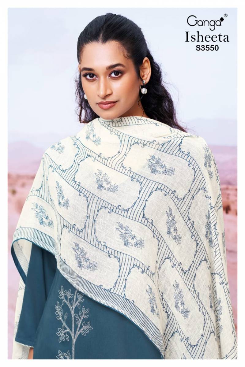 Ganga Isheeta Cotton Silk Embroidered Salwar Suit Collection