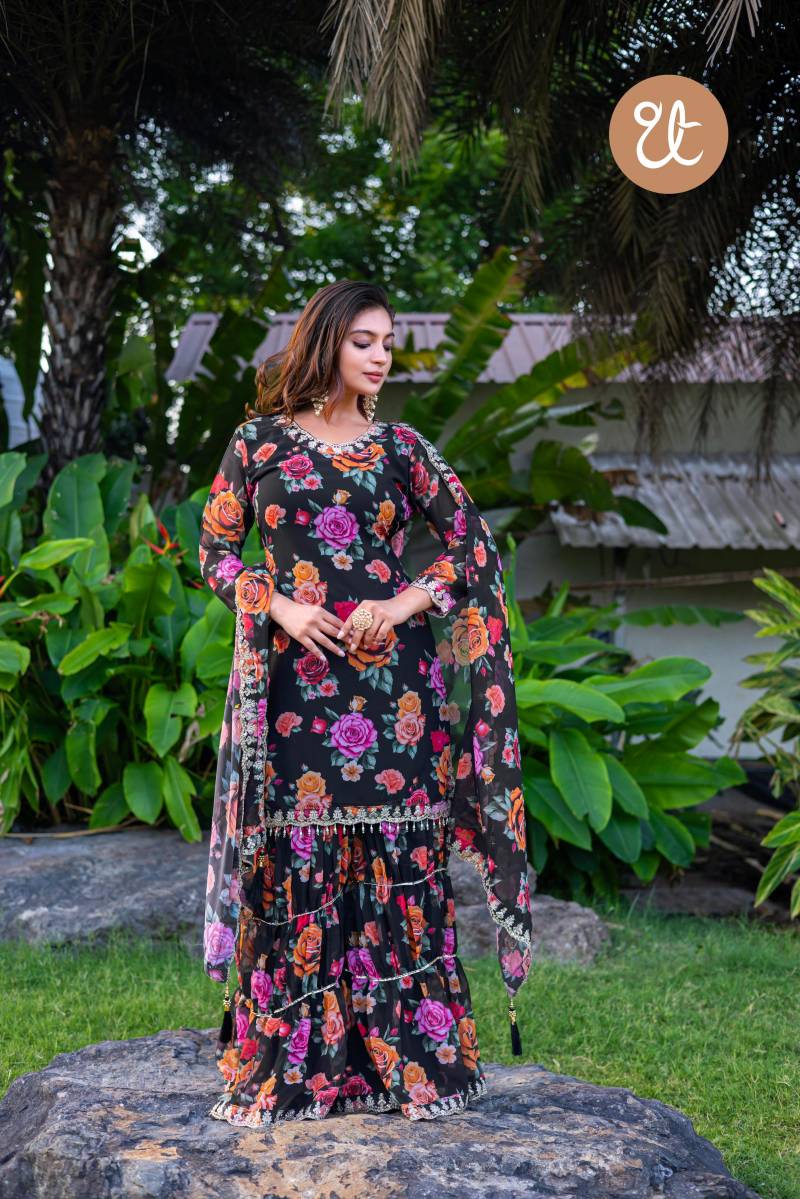 Th 009 A And B Georgette With Embroidered Salwar Kameez