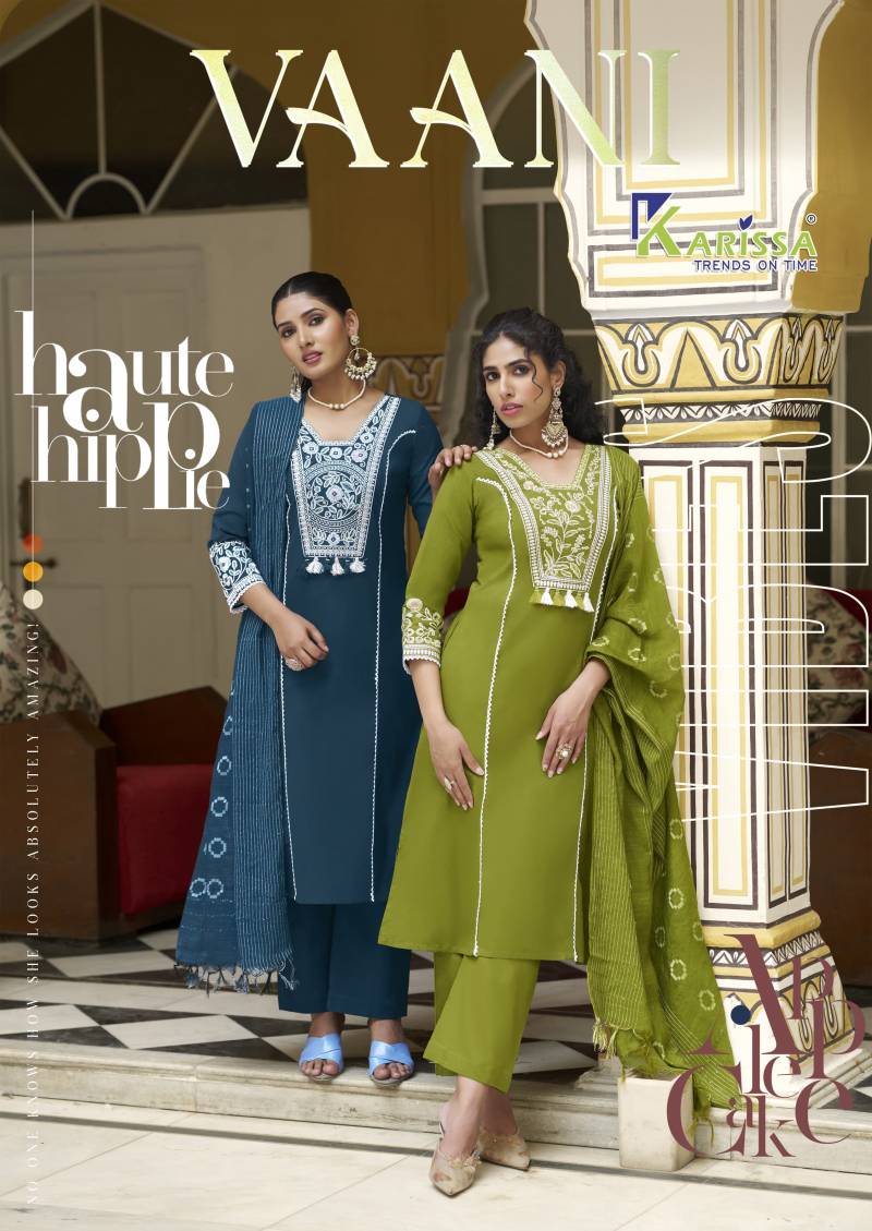 Karissa Vaani Linen Cotton Thread Work Kurti Bottom With Dupatta