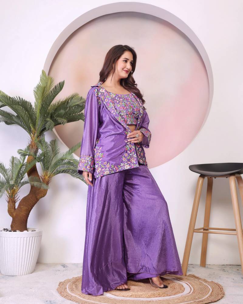 Vt 6028 T Stylish Silk Embroidered Indo Western Collection